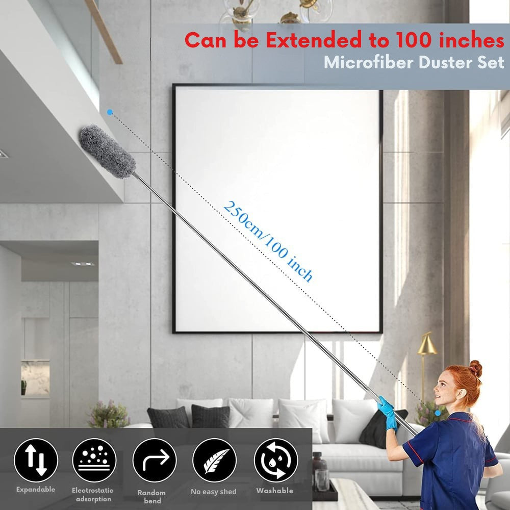 Telescopic microfibre duster with bendable head - product photo 3