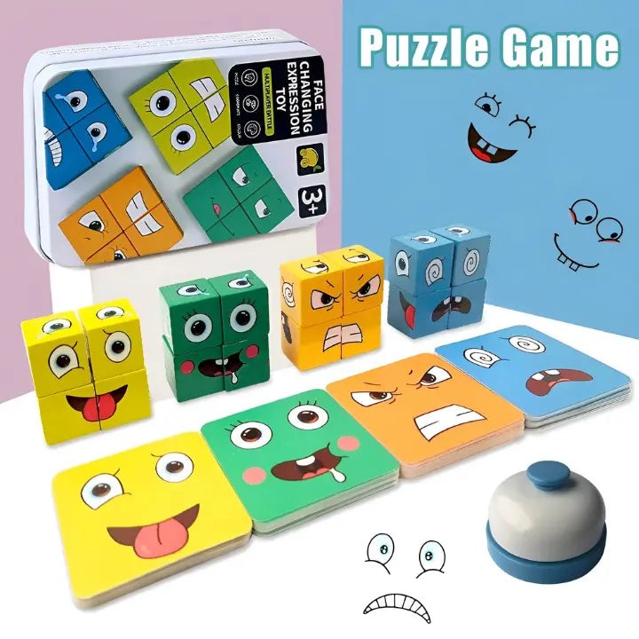 Wooden stacking and sorting blocks with faces - product photo 6