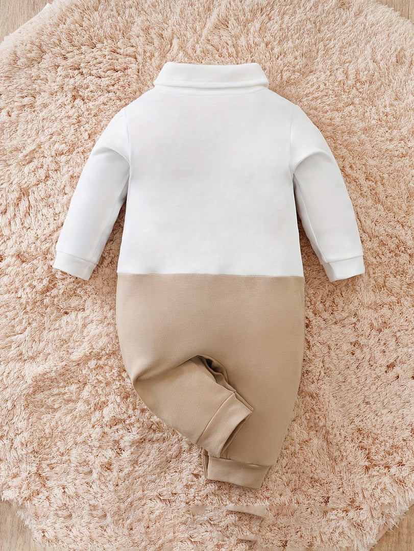 Baby romper printed as a vest with a bow tie - product photo 2