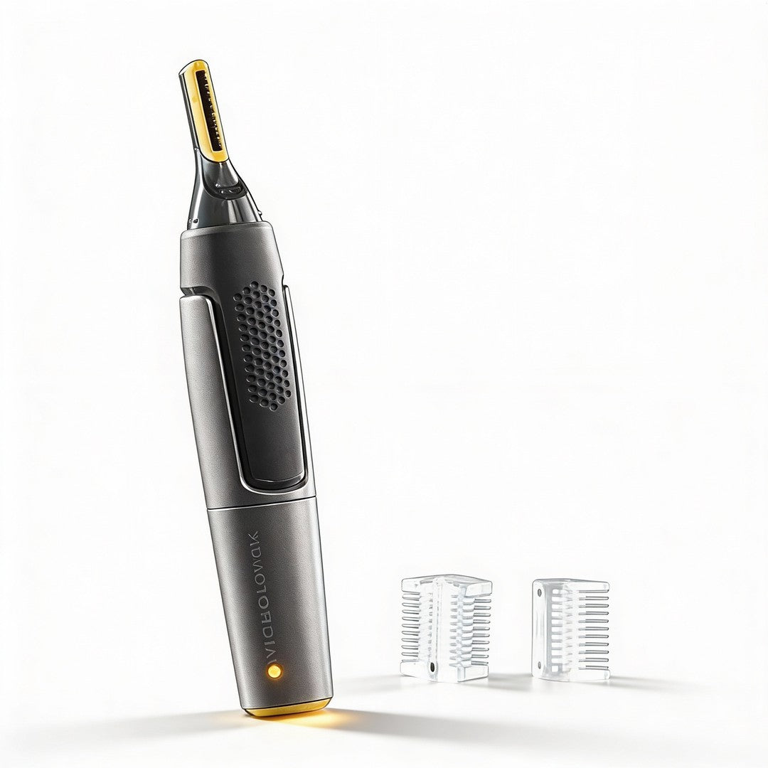 Precision trimmer with titanium-coated blade and LED light - product photo 1