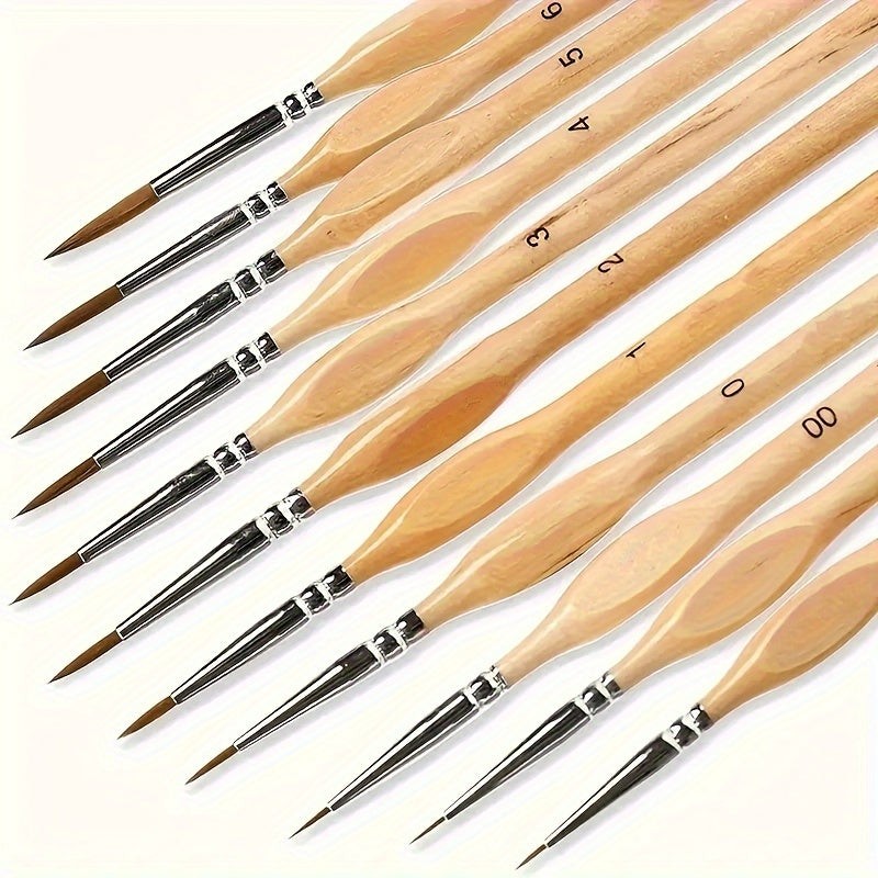 Eleven-piece fine detail paint brush set - product photo 1