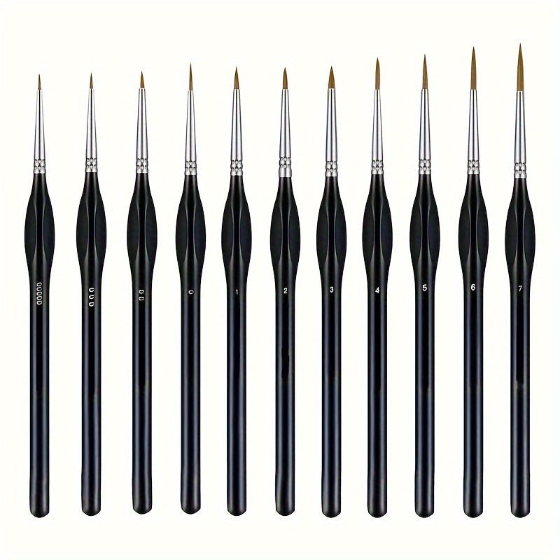 Eleven-piece fine detail paint brush set - product photo 4
