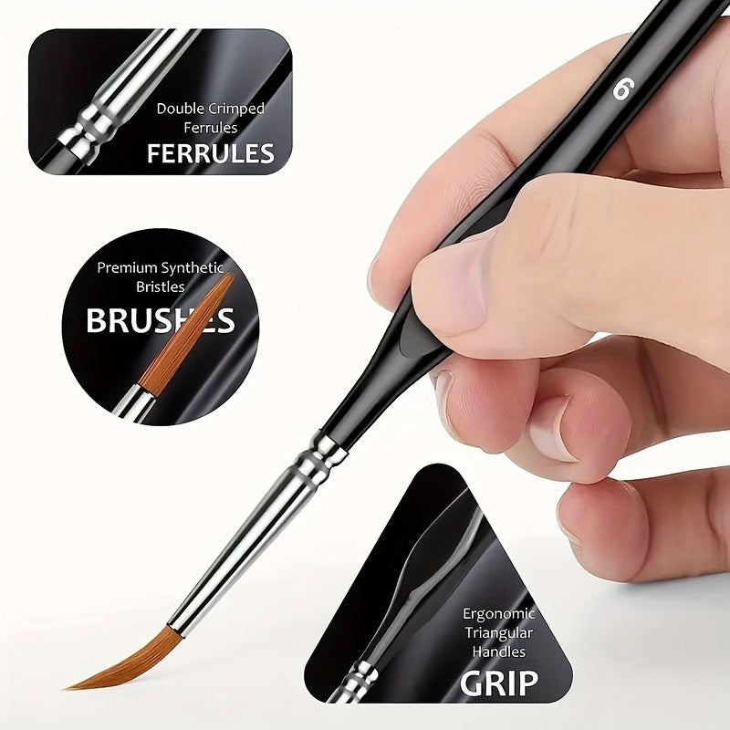 Eleven-piece fine detail paint brush set - product photo 8