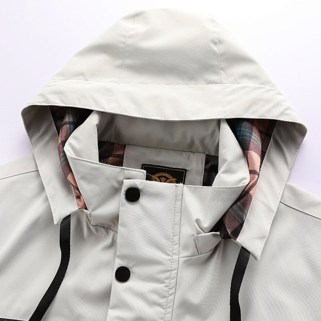 Man wearing the Flynn men's waterproof jacket, 10 view