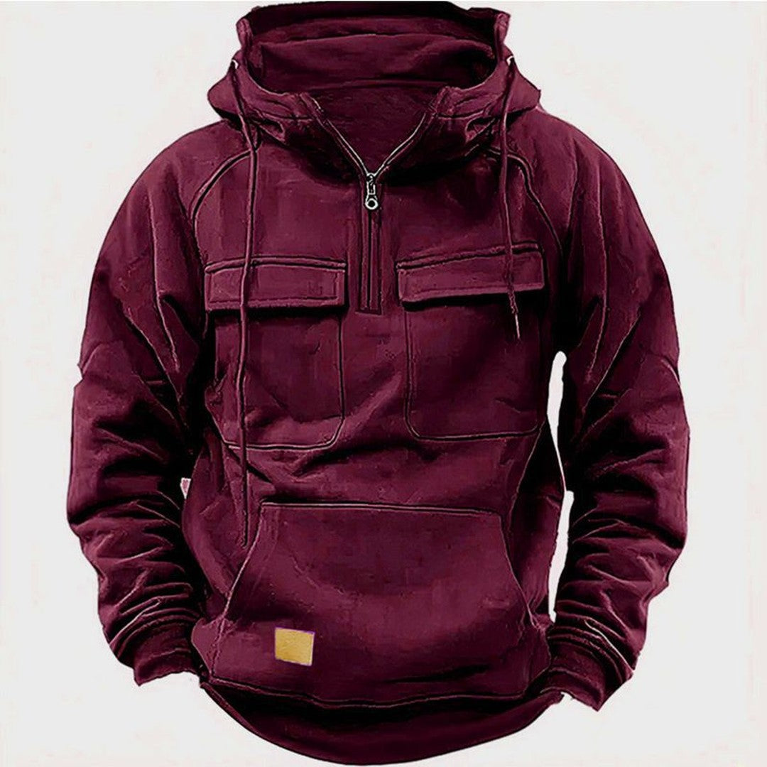 Man wearing the Ford men's hooded sweater, 10 view