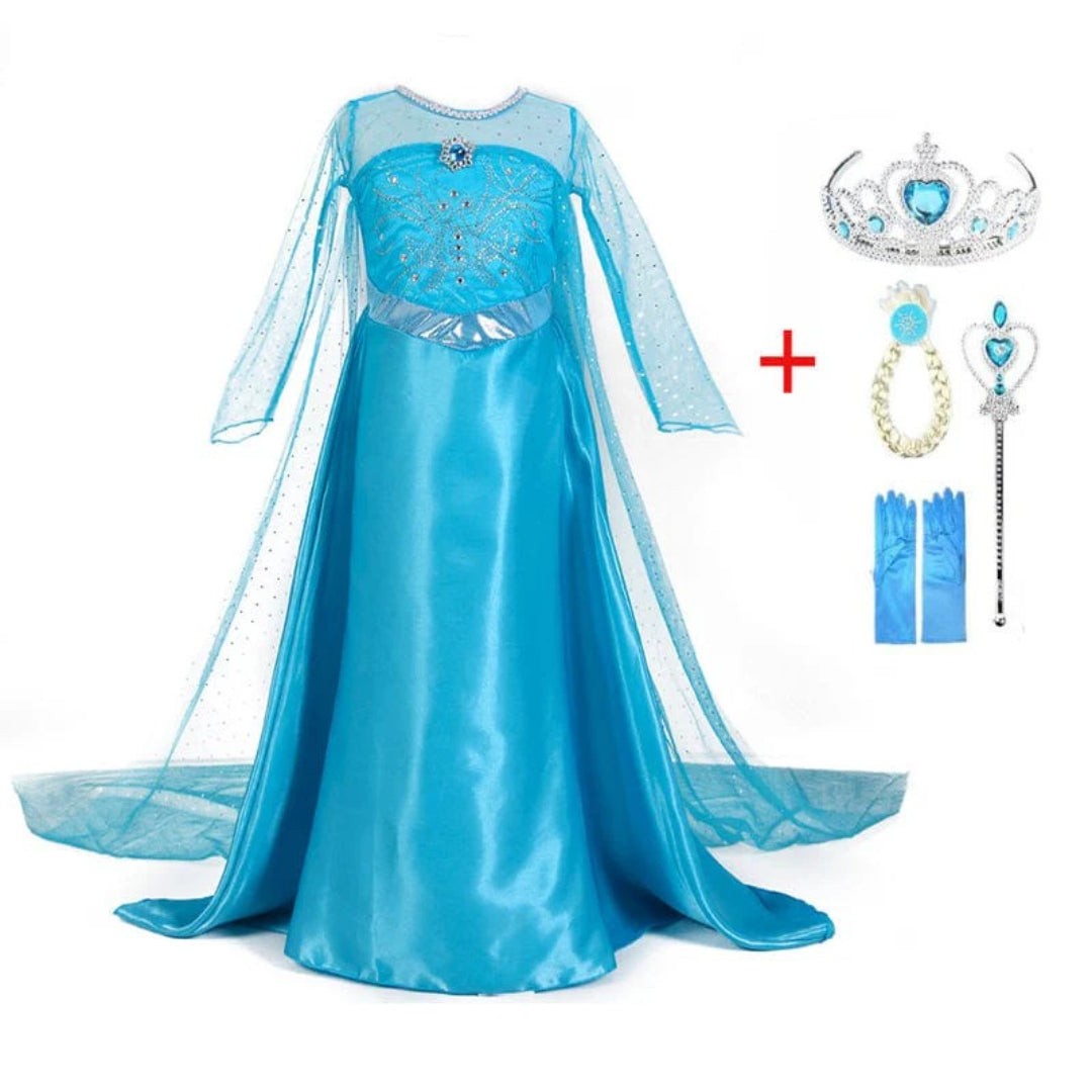 Pale blue ice queen costume gown - product photo 2