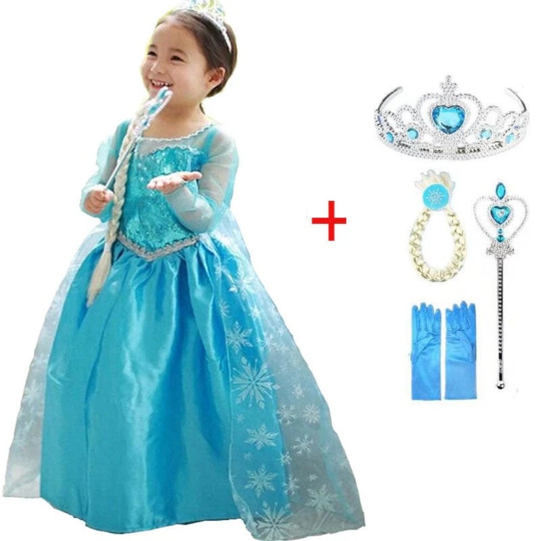 Pale blue ice queen costume gown - product photo 5