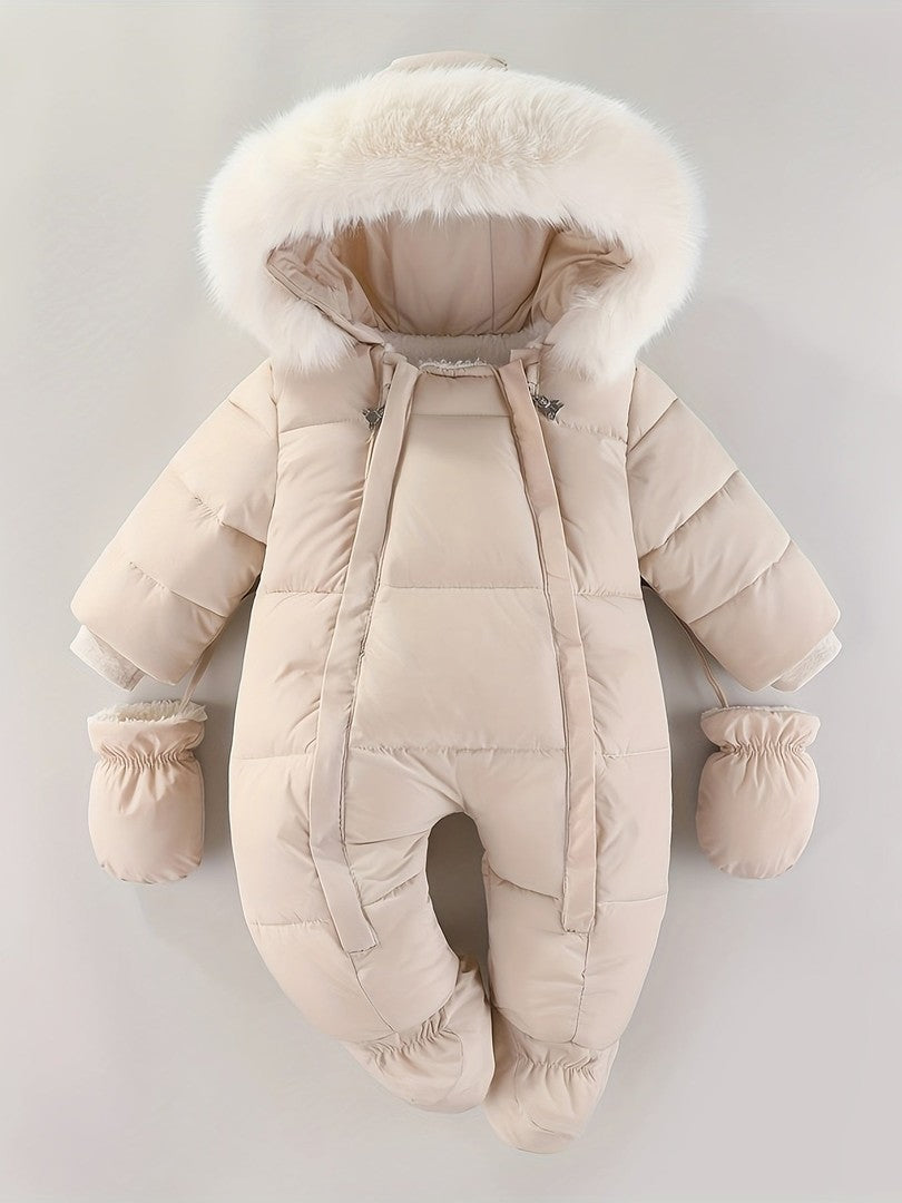 Padded hooded baby snowsuit - product photo 2