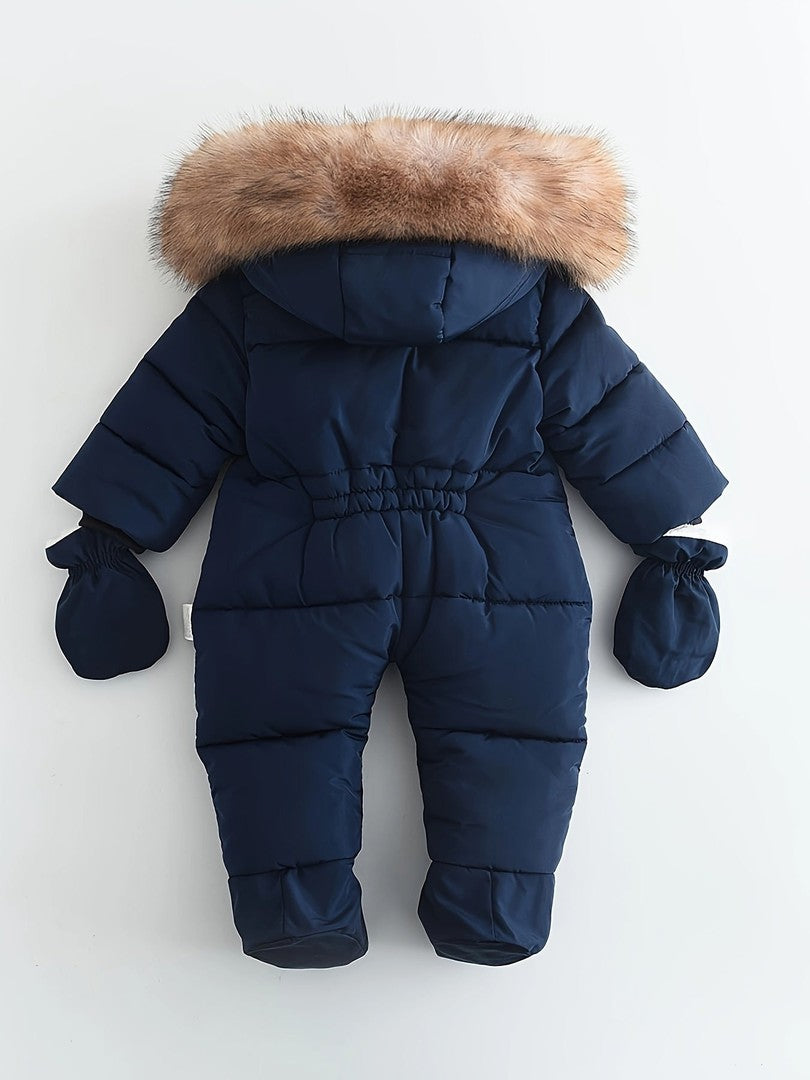 Padded hooded baby snowsuit - product photo 7