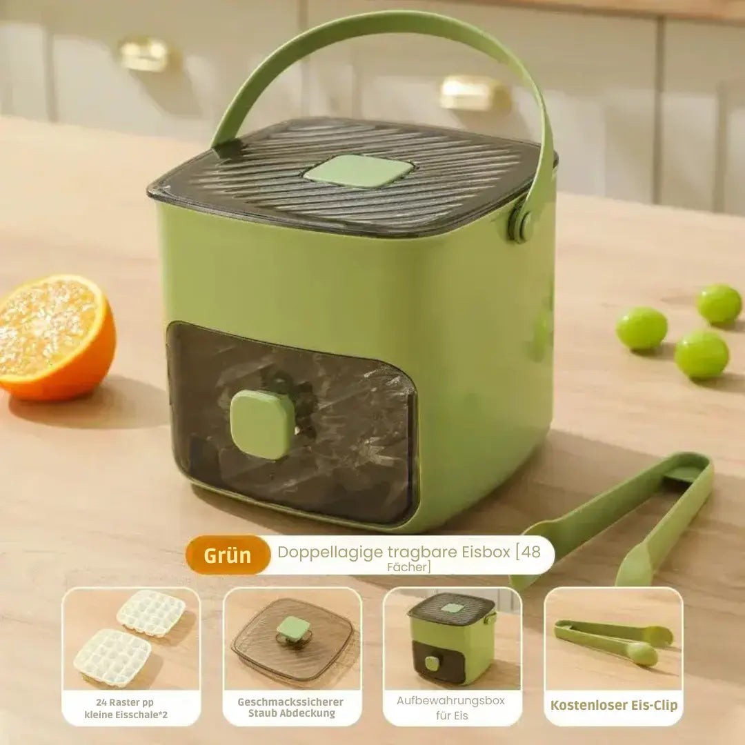 Push-release ice cube box with sealed storage bin - product photo 10