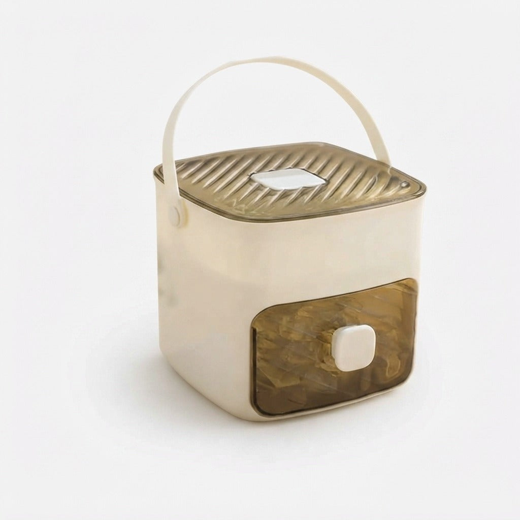 Push-release ice cube box with sealed storage bin - product photo 12