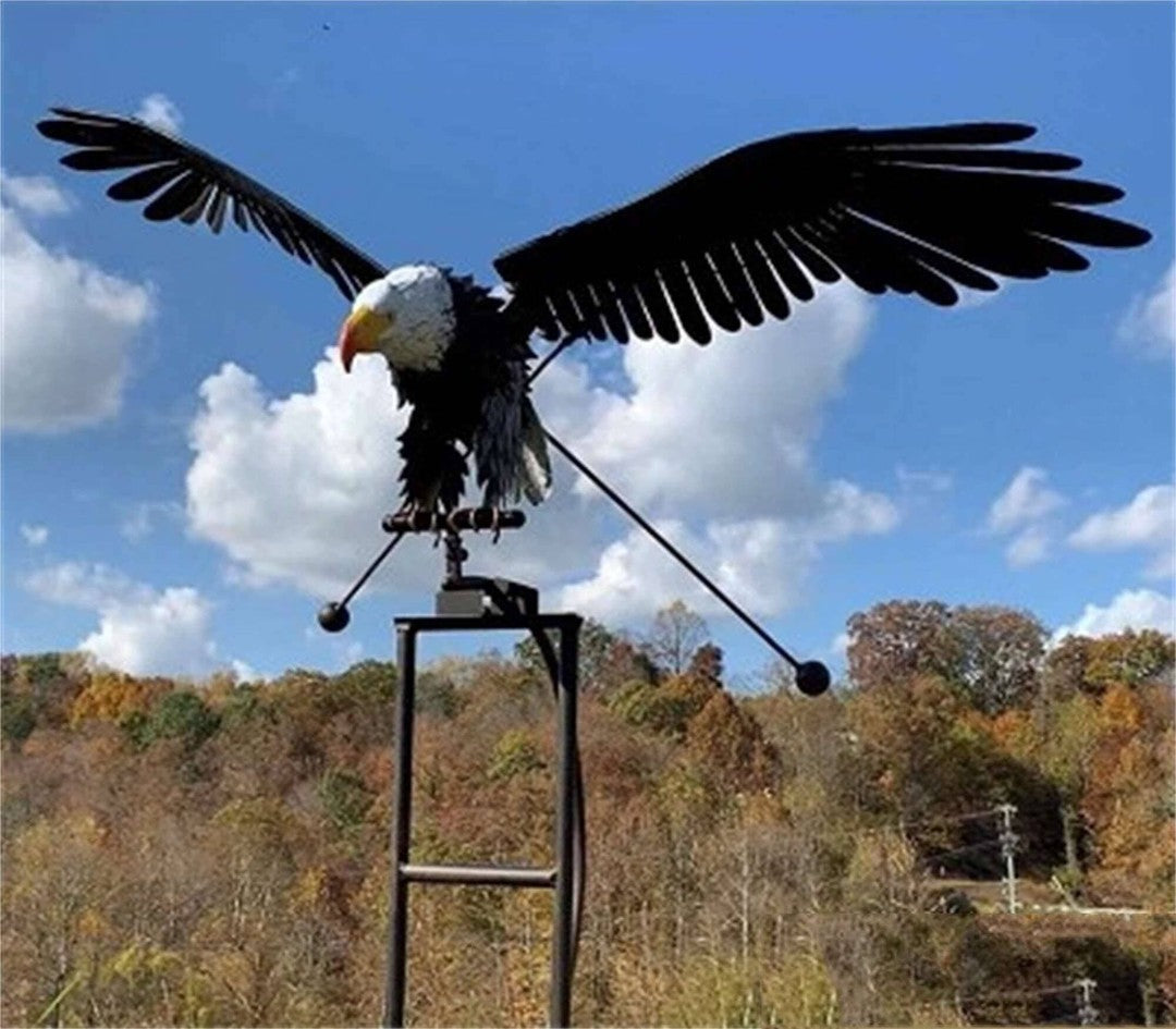 Metal bird wind spinner garden ornament - product photo 2