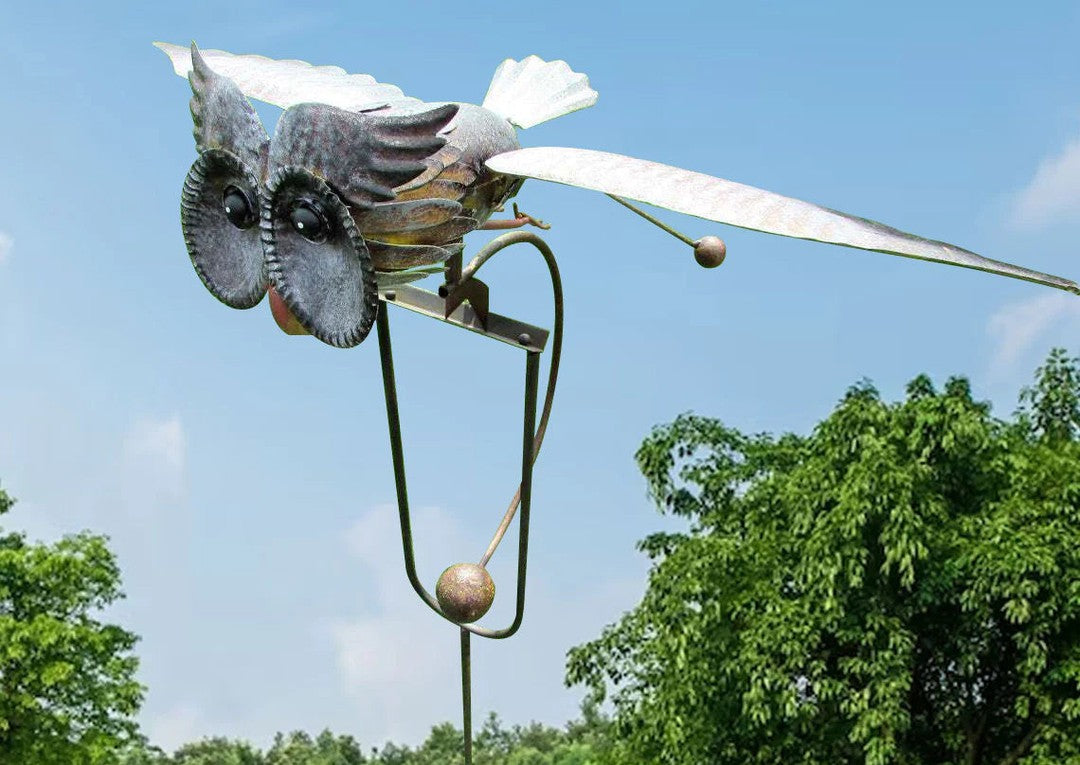 Metal bird wind spinner garden ornament - product photo 6