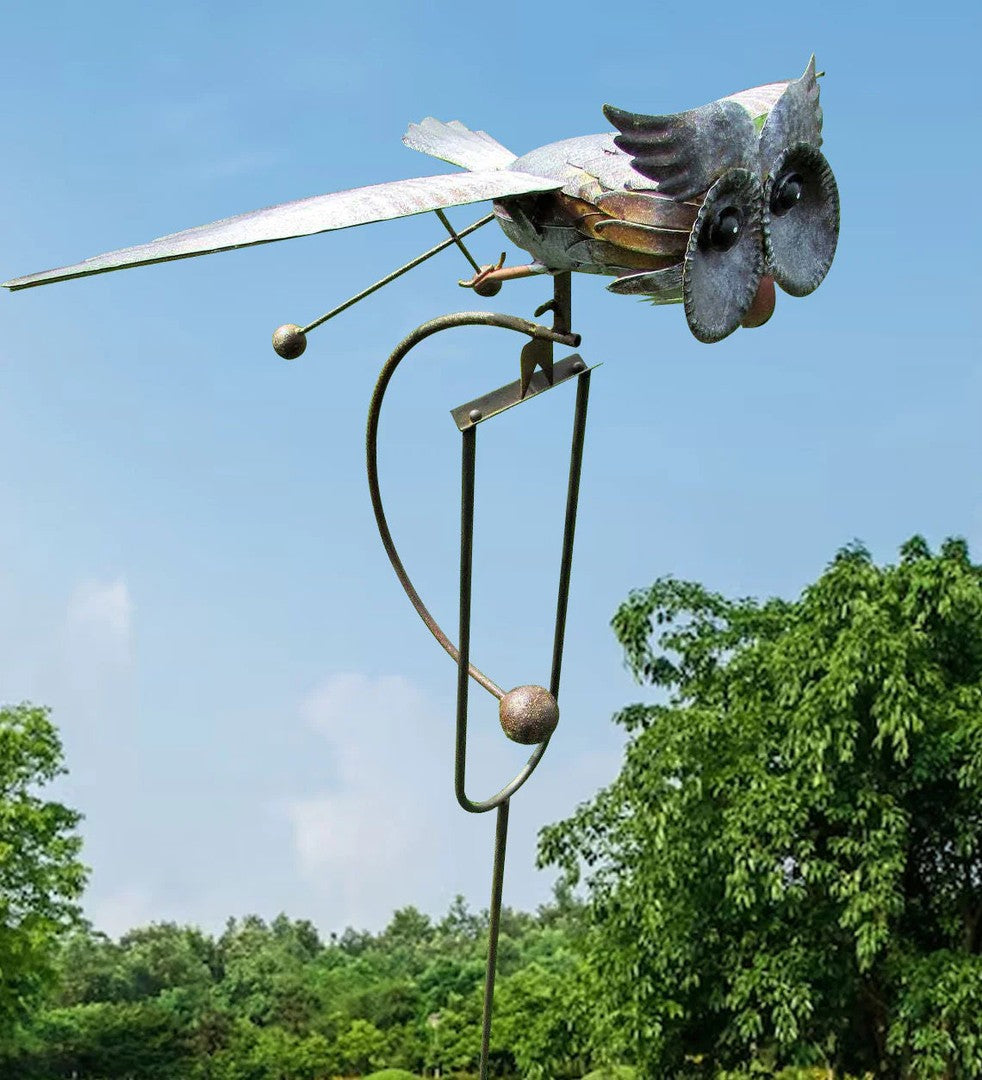 Metal bird wind spinner garden ornament - product photo 7