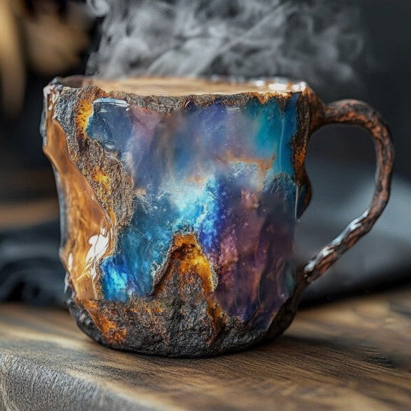 Mineral-effect handmade coffee mug - product photo 2
