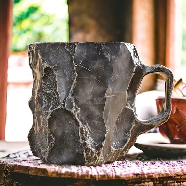 Mineral-effect handmade coffee mug - product photo 5