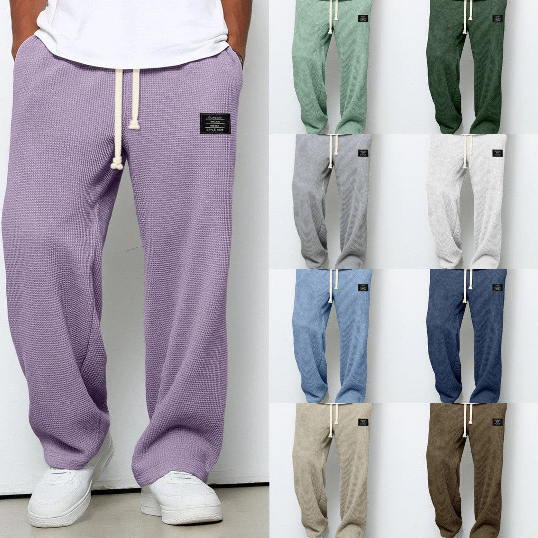 Man wearing the Gerard men's relaxed denim breathable pants, 12 view