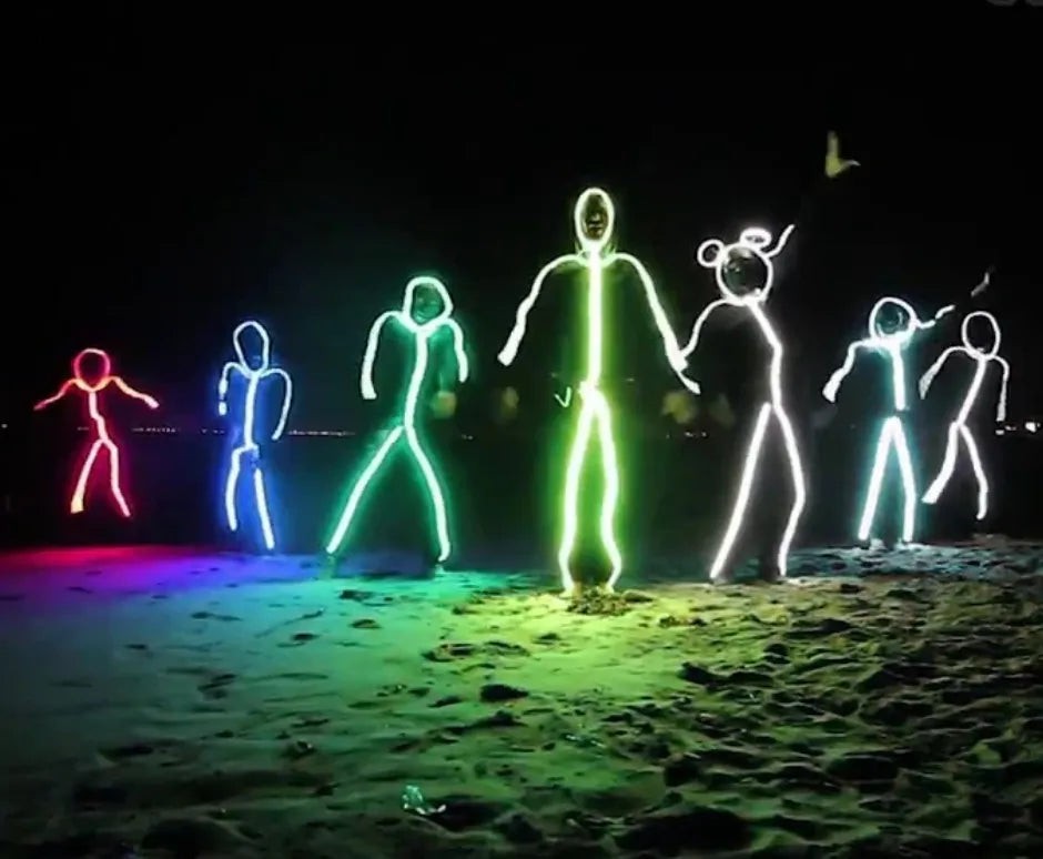 LED stick figure light-up costume suit - product photo 1