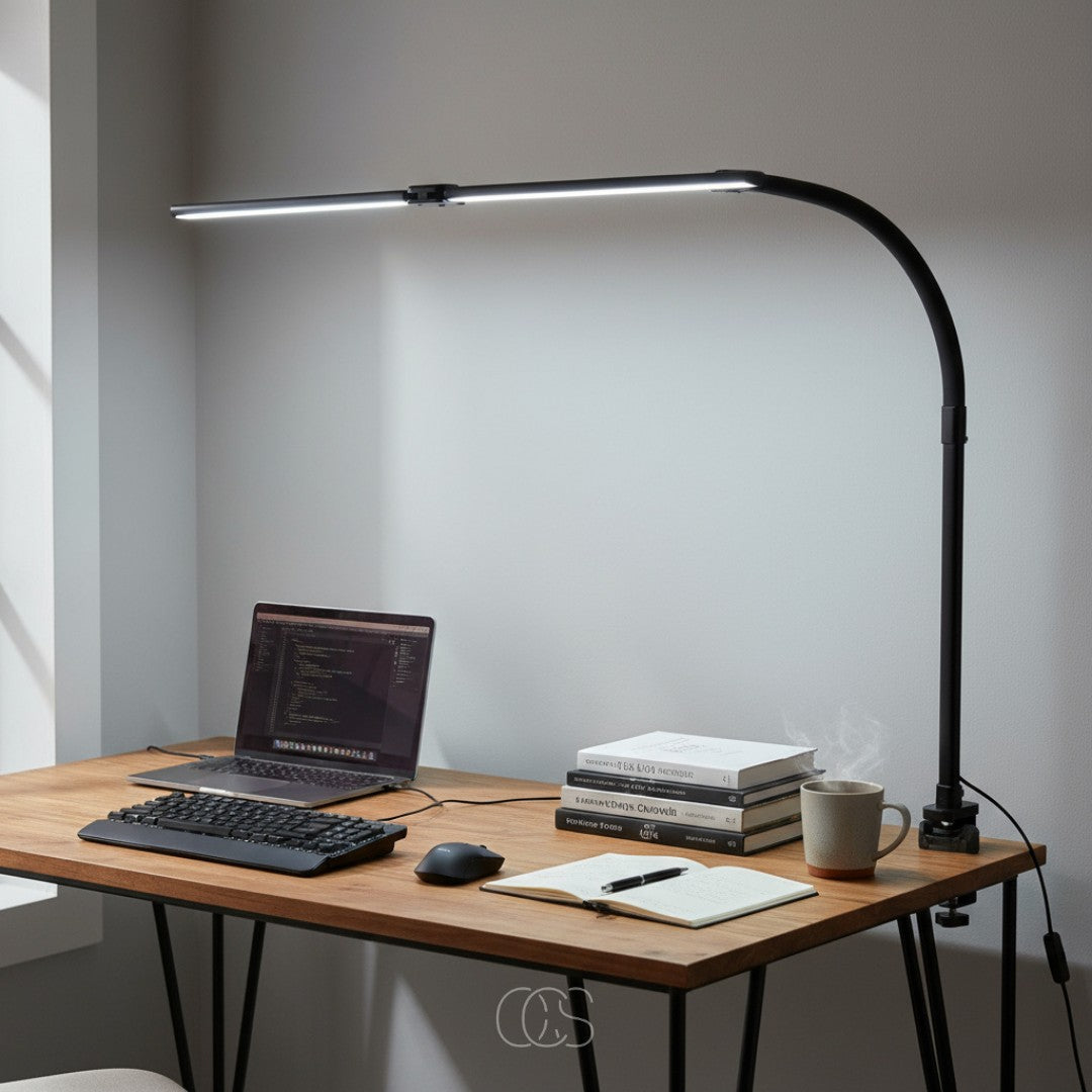 Clamp-on gooseneck LED desk lamp - product photo 1