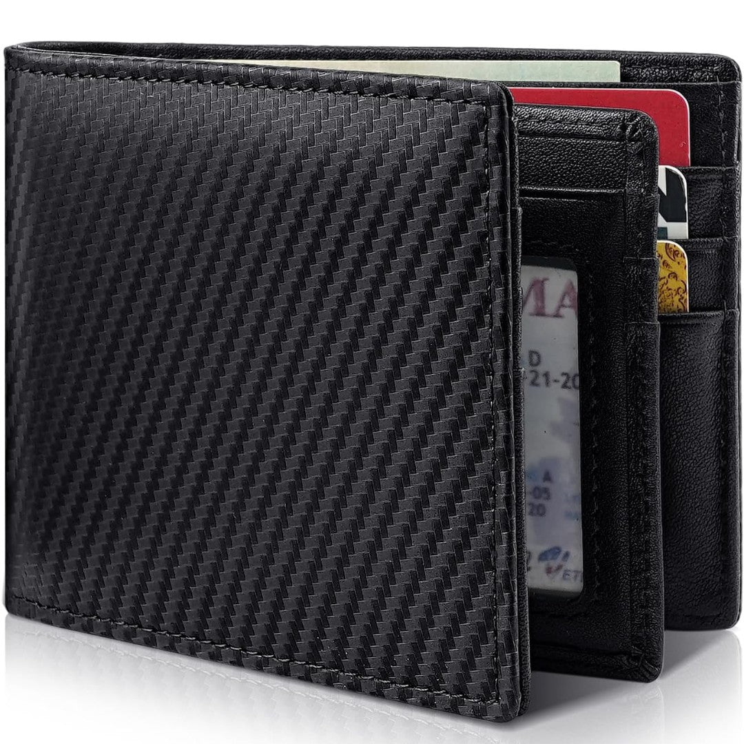 Slim leather bifold RFID blocking wallet - product photo 4