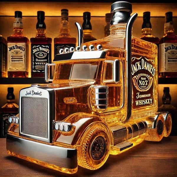 Truck-shaped glass whisky decanter - product photo 2