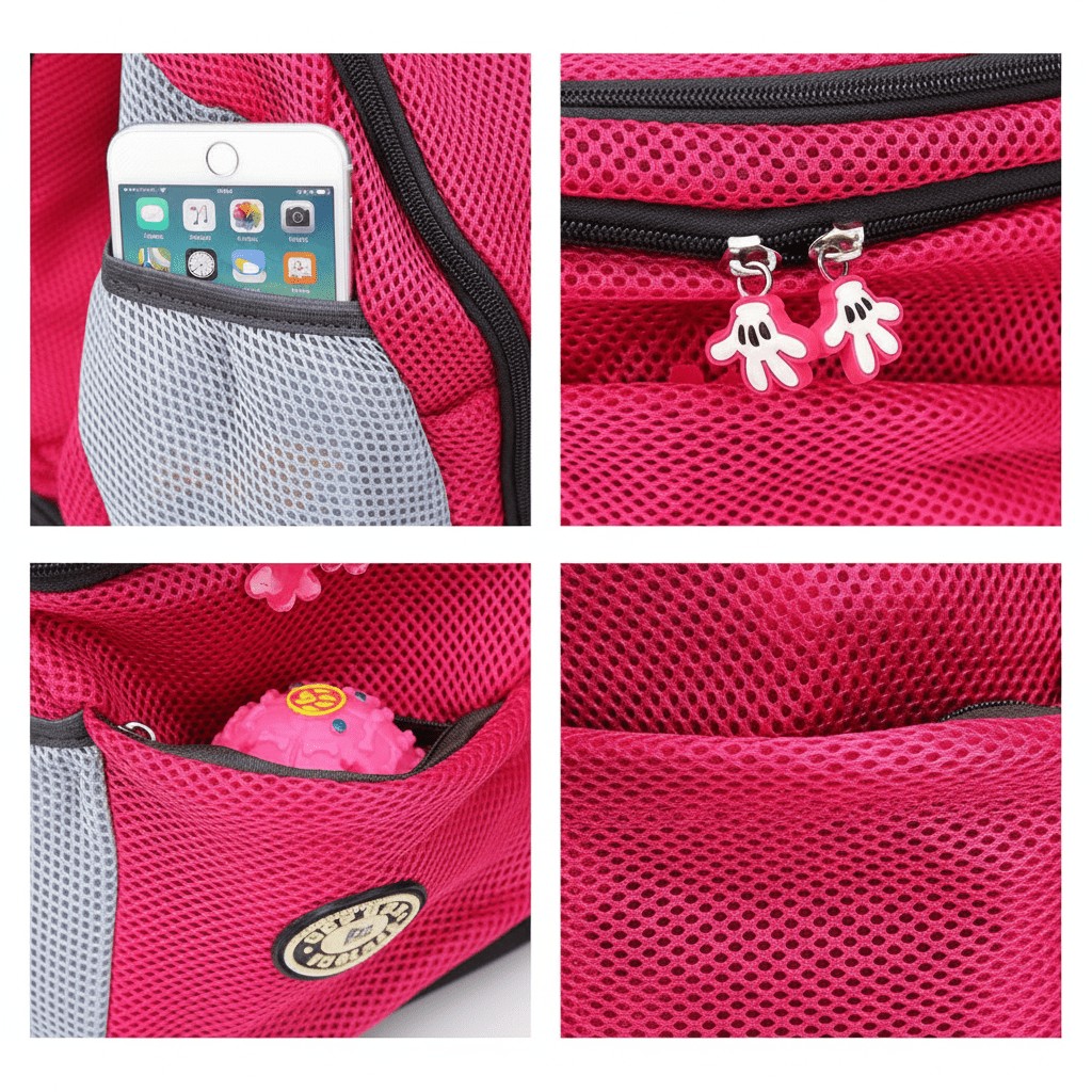 Dog carrier backpack with mesh panels - product photo 5