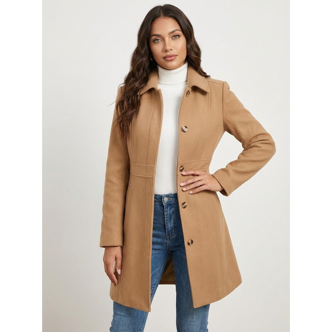 Woman wearing the Ida women's elegant coat, 12 view
