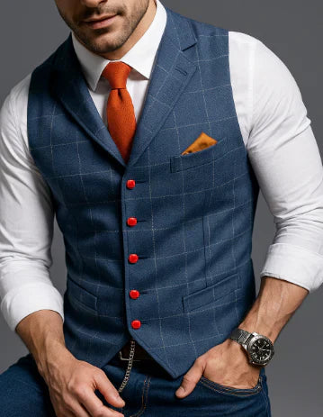 Theo | Men's Tailored Lapel Button Front Waistcoat Vest