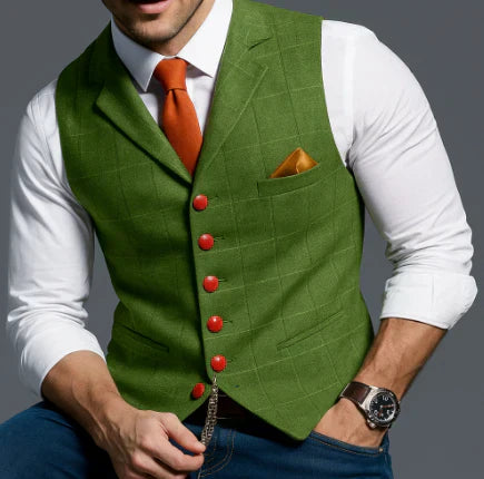 Theo | Men's Tailored Lapel Button Front Waistcoat Vest