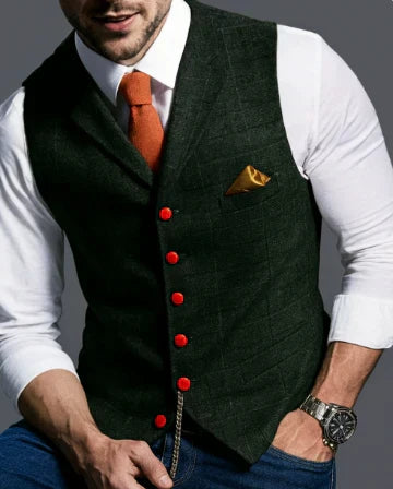 Theo | Men's Tailored Lapel Button Front Waistcoat Vest