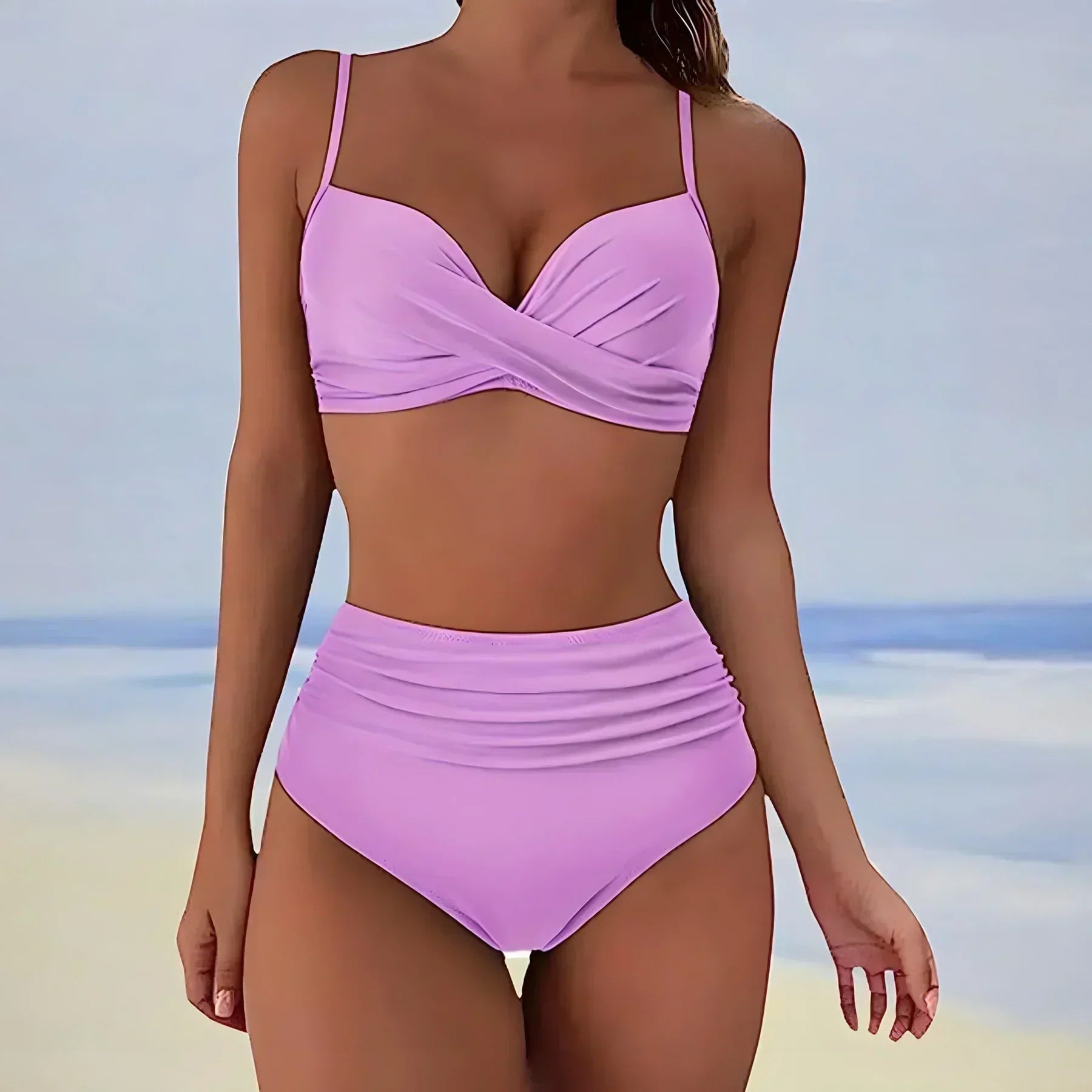 Brooke | Women's High-Rise Twist Front Bikini Set