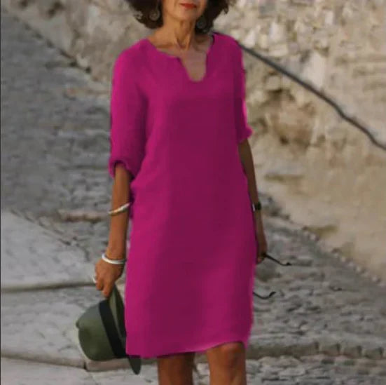 Nadia | Women's V-Neck Half Sleeve Casual Dress