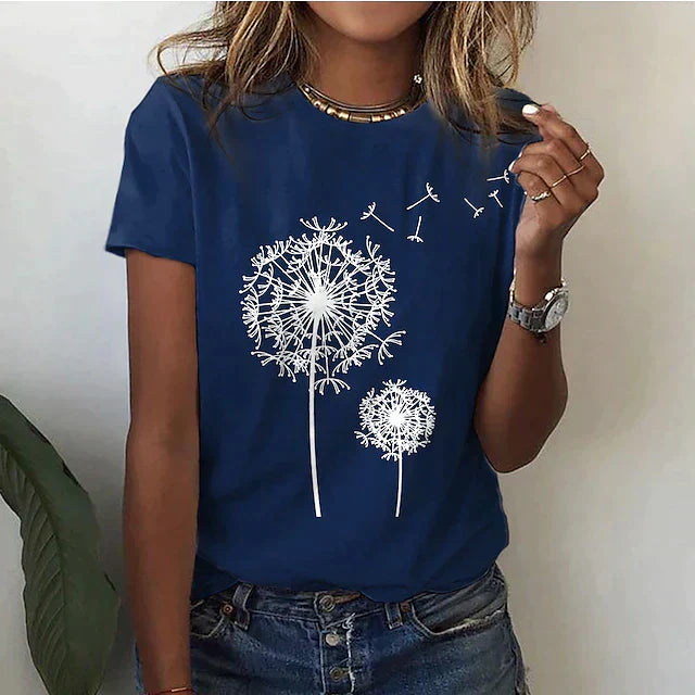 Nora | Women's Printed Round Neck Casual Tee