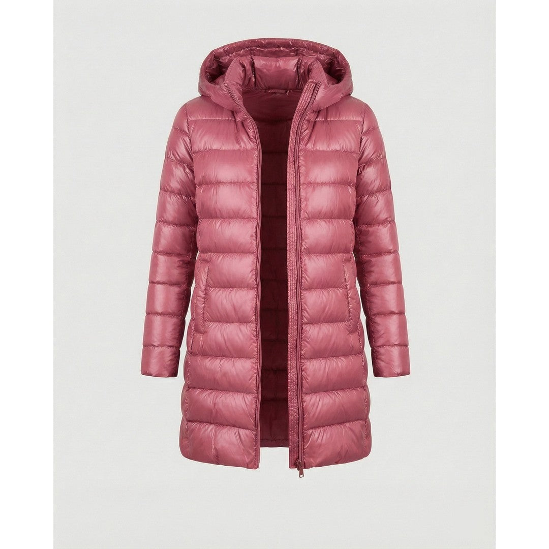 Woman wearing the Isla women's hooded jacket, 9 view