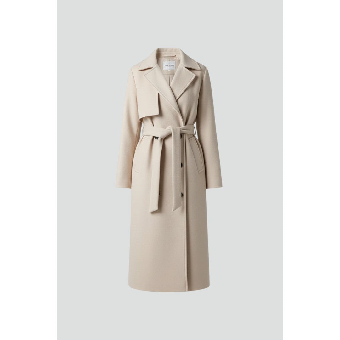 Woman wearing the Ivana women's coat, front view