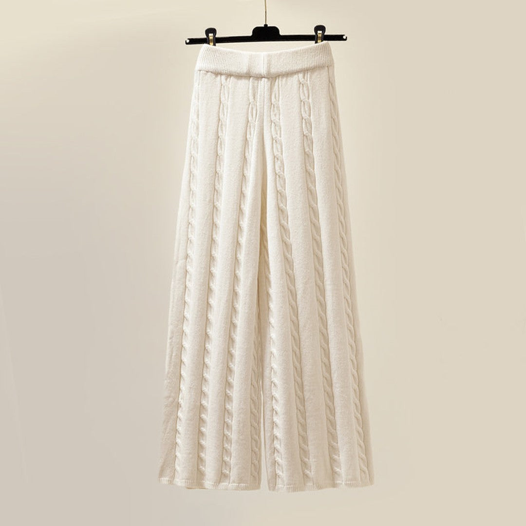 Woman wearing the Ivy women's elegant set, side view