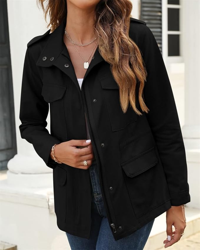 Zaria | Women's Utility Style Zip Front Jacket