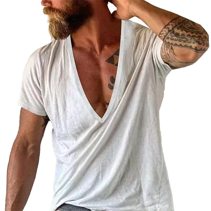 Caleb | Men's Deep V-Neck Short Sleeve Tee