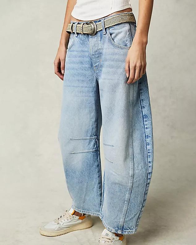 Rhea | Women's Mid Rise Barrel Leg Denim Jeans
