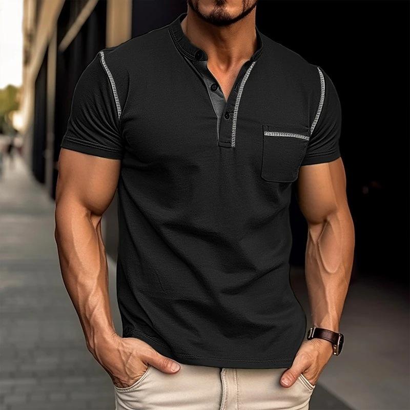 Derek | Men's Slim Fit Henley Style T-Shirt