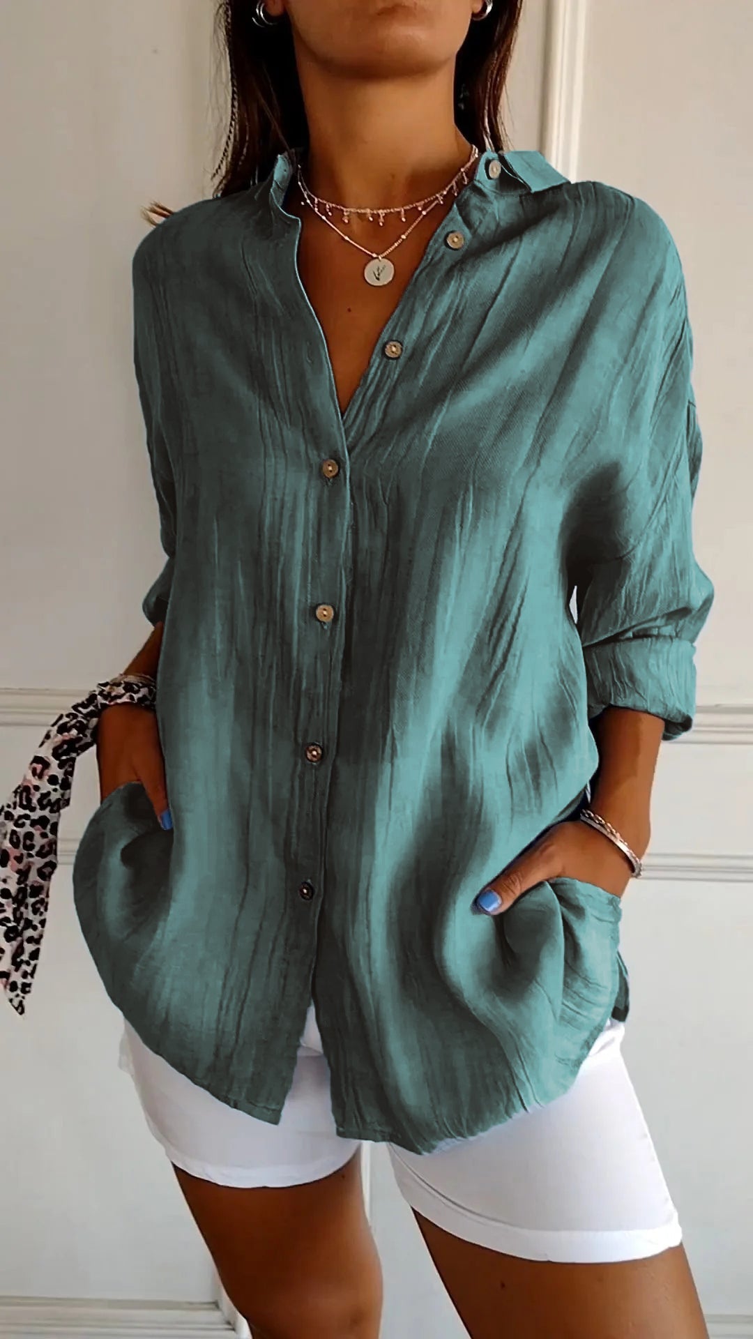Isla | Women's Collared Button-Front Summer Shirt