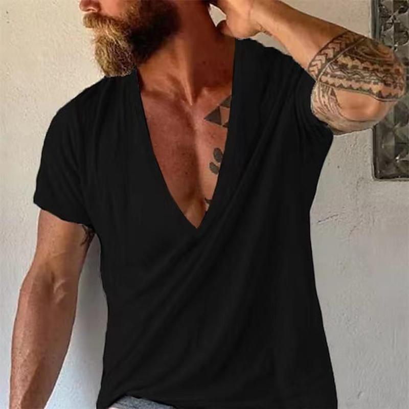 Caleb | Men's Deep V-Neck Short Sleeve Tee
