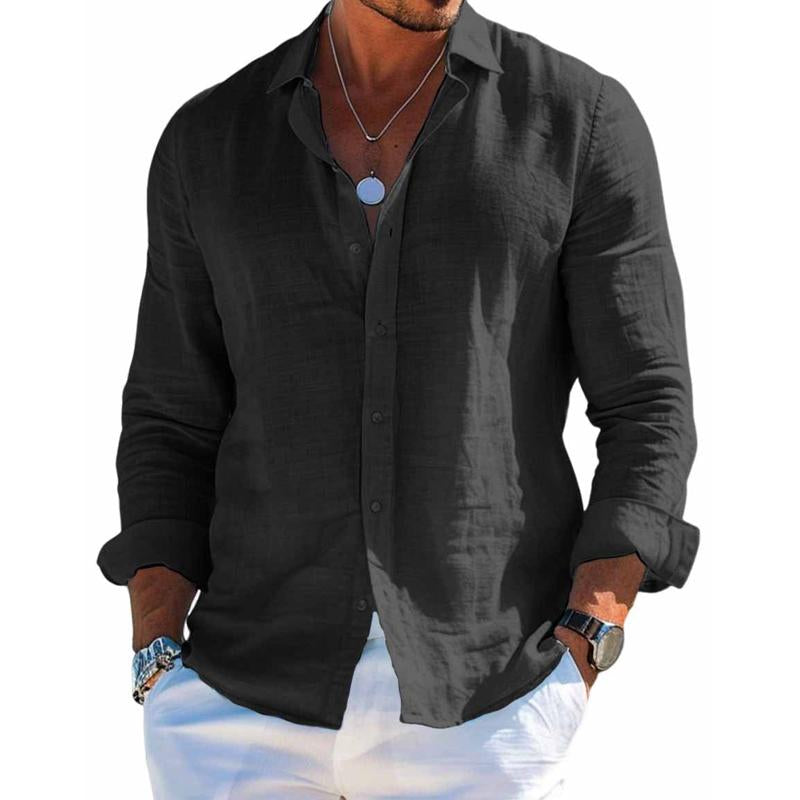 Lucas | Men's Lightweight Linen Button-Front Shirt