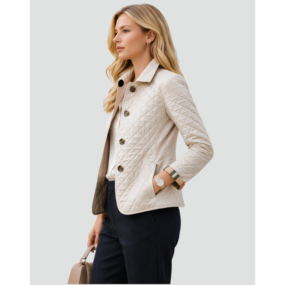 Woman wearing the Junia women's quilted coat, 7 view