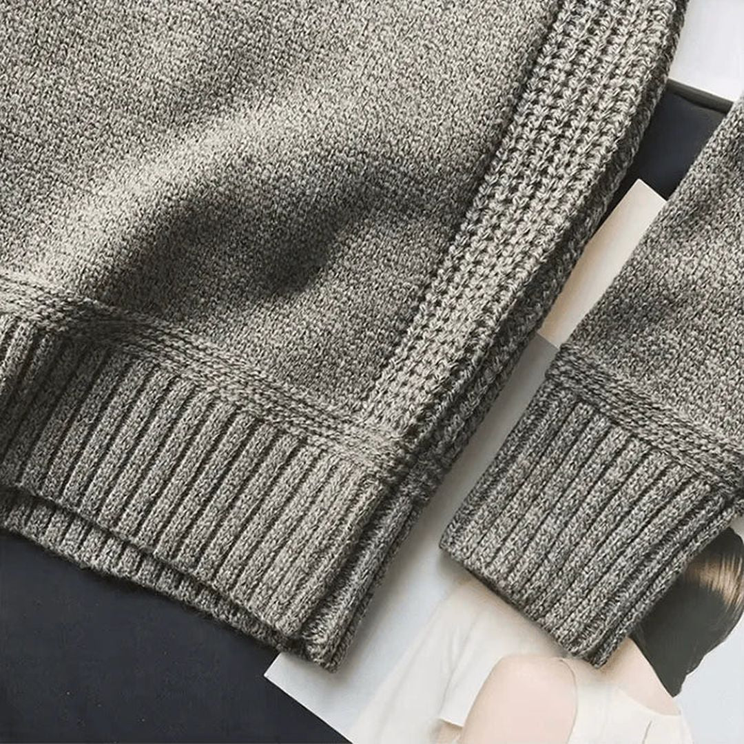 Man wearing the Kai men's knit classic sweater, 8 view