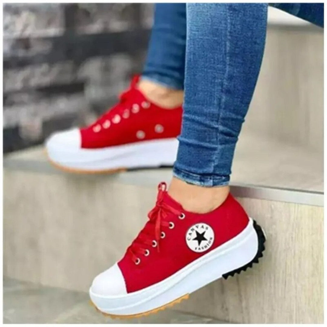 Woman wearing the Kaja women's shoes, flatlay view