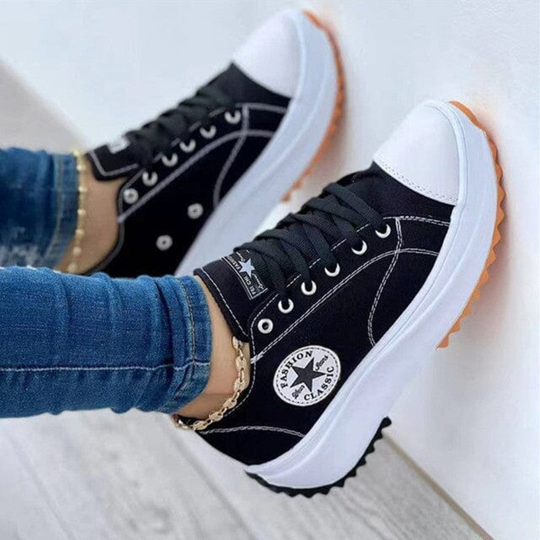 Woman wearing the Kaja women's shoes, side view