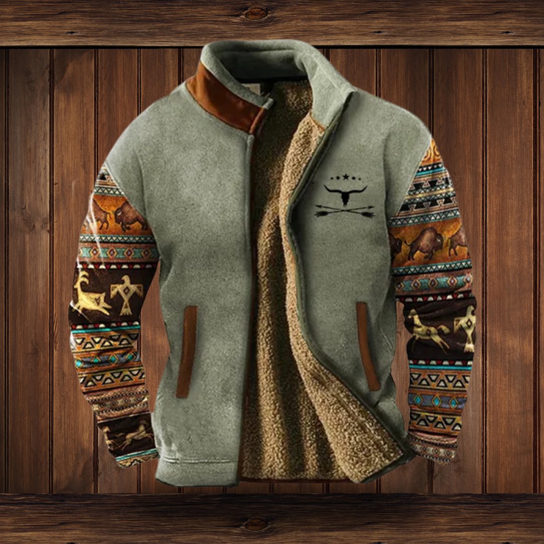 Woman wearing the Keira women's fleece jacket, flatlay view