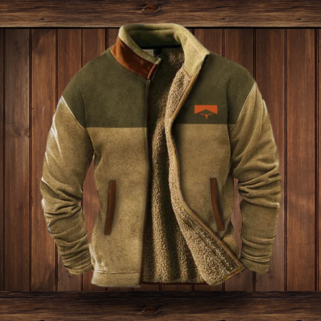 Woman wearing the Keira women's fleece jacket, side view