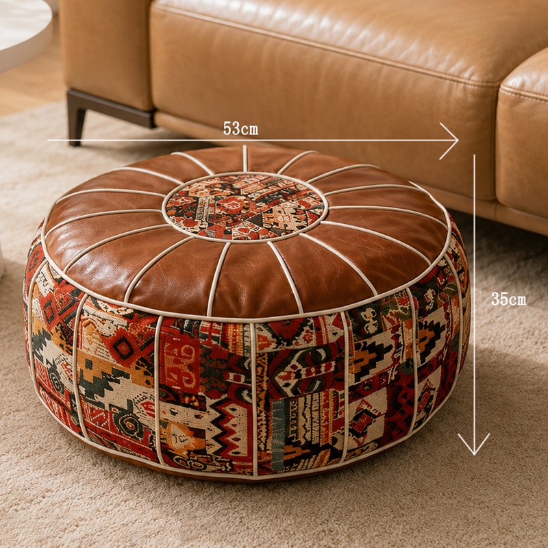 Kilim patchwork storage ottoman footstool - product photo 7